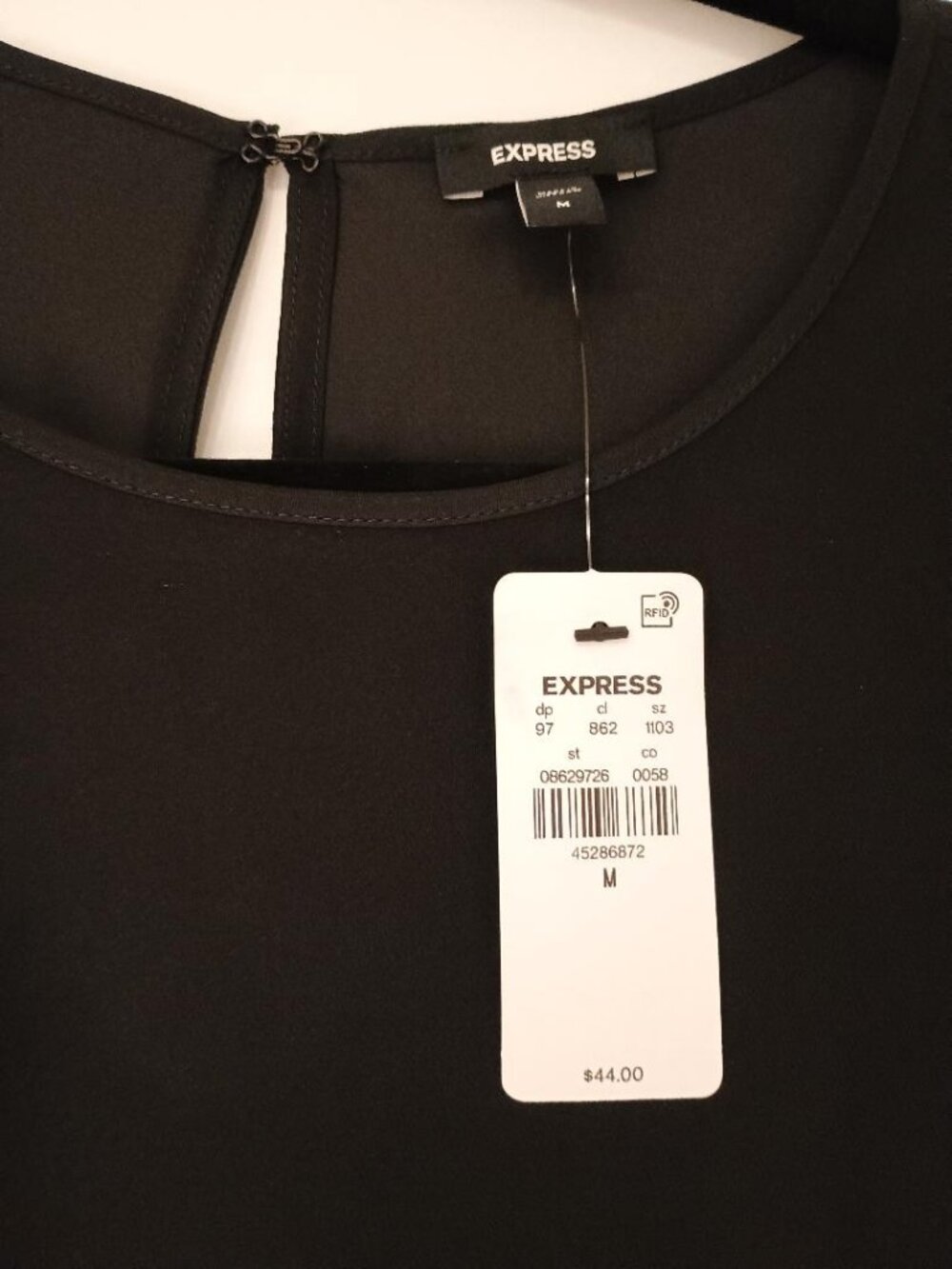 NEW- Black Short Sleeve Express Top